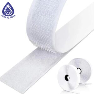 adhesive pad with loop tape and hook tape white - noor al ibdaa