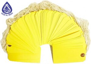 blank yellow tag with wire - noor al ibdaa