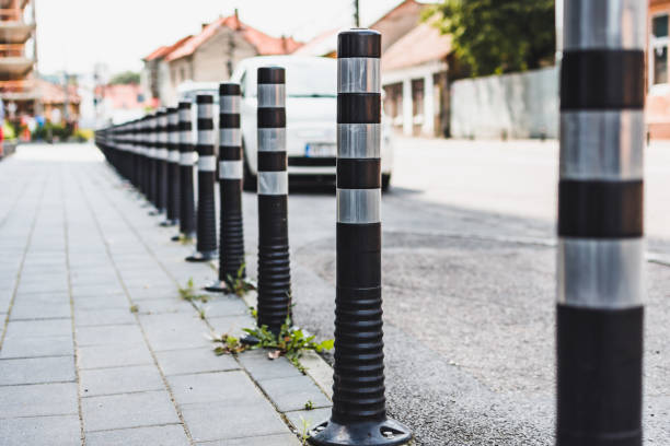 Flexible Traffic Bolard Black